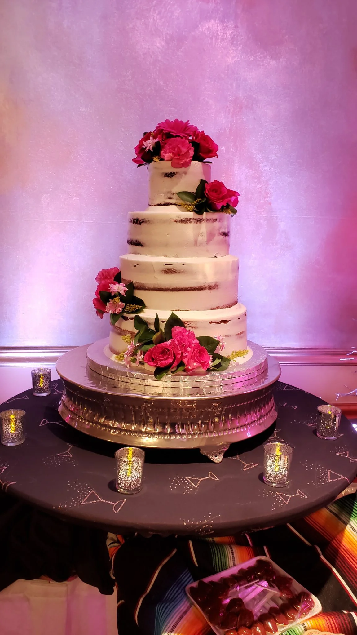 Delicious cake in a banquet halls Chicago wedding banquet.